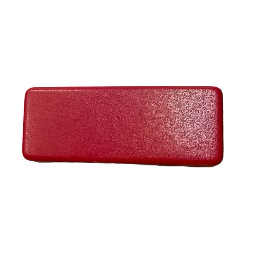 👜 Carolina Herrera‎ Red Leather Glasses Case 👓 Logo Hard Sunglasses Holder - Picture 2 of 4